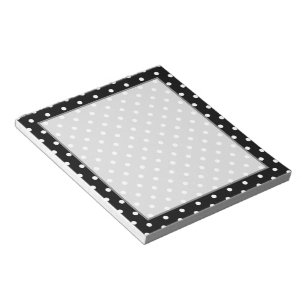 Bloc-note Motif de point Polka noir blanc