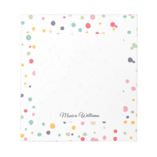 Bloc-note Motif de points coloré mignon de confettis