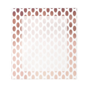 Bloc-note motif de pois rose d'or de faux simple et clair