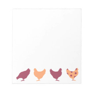 Bloc-note Motif de poulet multicolore Funky