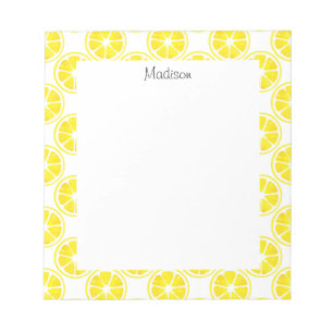 Bloc-note Motif de tranche de citron aquarelle