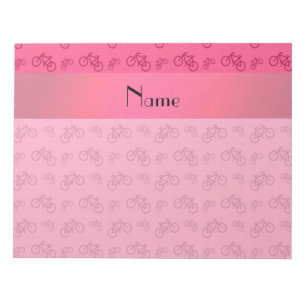 Bloc-note motif de vélo rose nom personnalisé