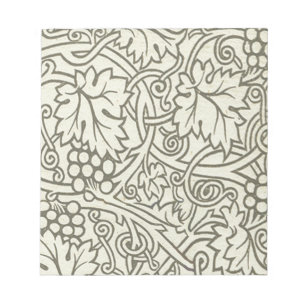 Bloc-note Motif de vigne de raisin gris vert de William Morr