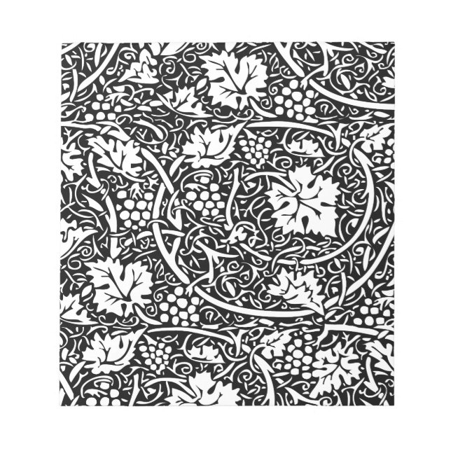Bloc-note Motif de vigne de raisin noir et blanc de William  (Devant)