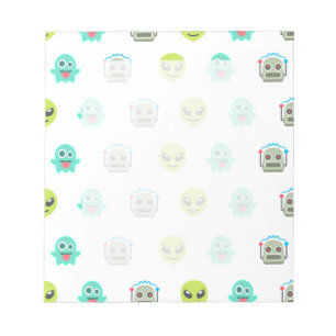 Bloc-note Motif de visage de robot fantôme extraterrestre Em