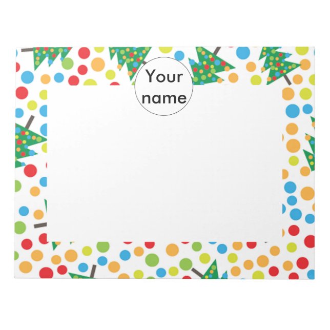 Bloc-note motif des arbres de Noël (Devant)