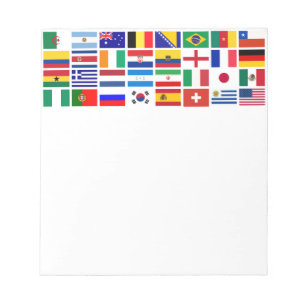 Bloc-note MOTIF des drapeaux du FOOTBALL 2014