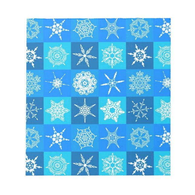 Bloc-note Motif des flocons bleus (Devant)