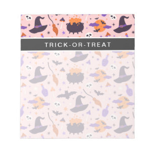 Bloc-note Motif d'Halloween mou et rose