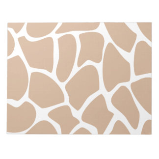 Bloc-note Motif d'impression Giraffe en beige.