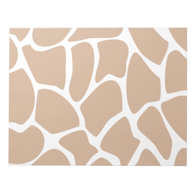 Bloc-note Motif d'impression Giraffe en beige. (Devant)