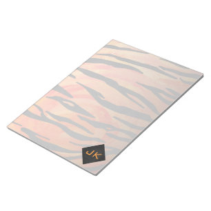 Bloc-note Motif d'impression monogramme Tiger chaud orange e