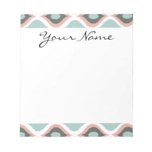 Bloc-note Motif d'impression tribal Ikat géométrique gris 