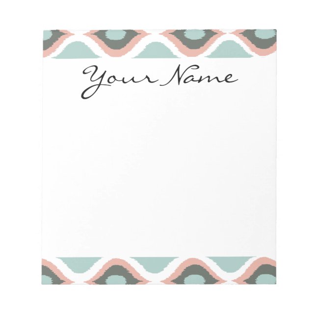 Bloc-note Motif d'impression tribal Ikat géométrique gris ro (Devant)