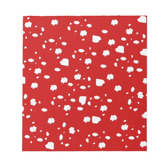 Bloc-note motif dot avec champignon de tabouret rouge (Devant)