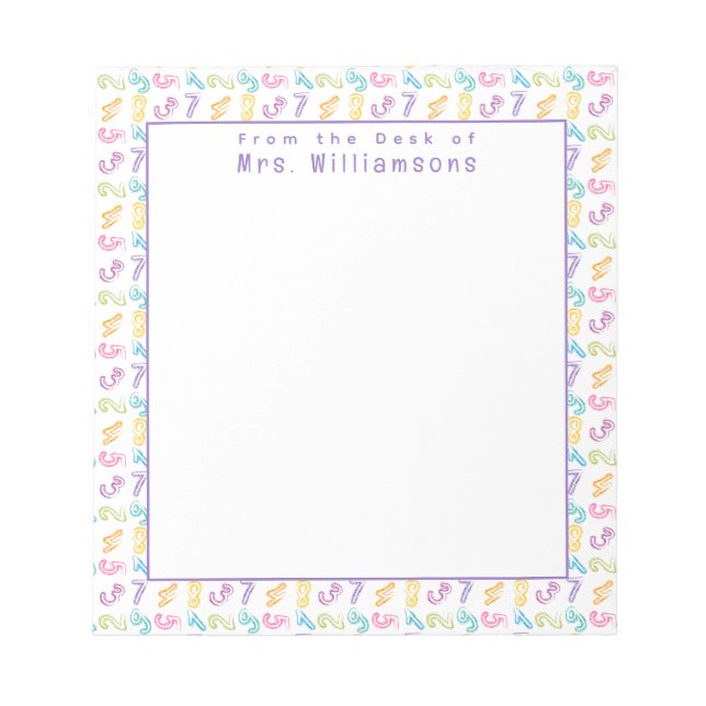 Bloc-note Motif - Du bureau de l'enseignant (Devant)