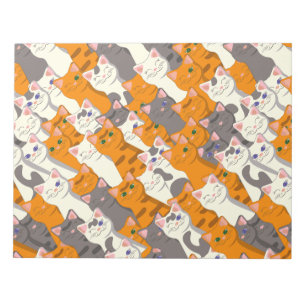 Bloc-note Motif en diagonale du chat noir blanc gingembre