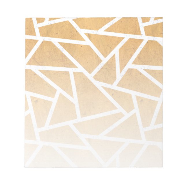 Bloc-note Motif en mosaïque jaune et blanc (Devant)