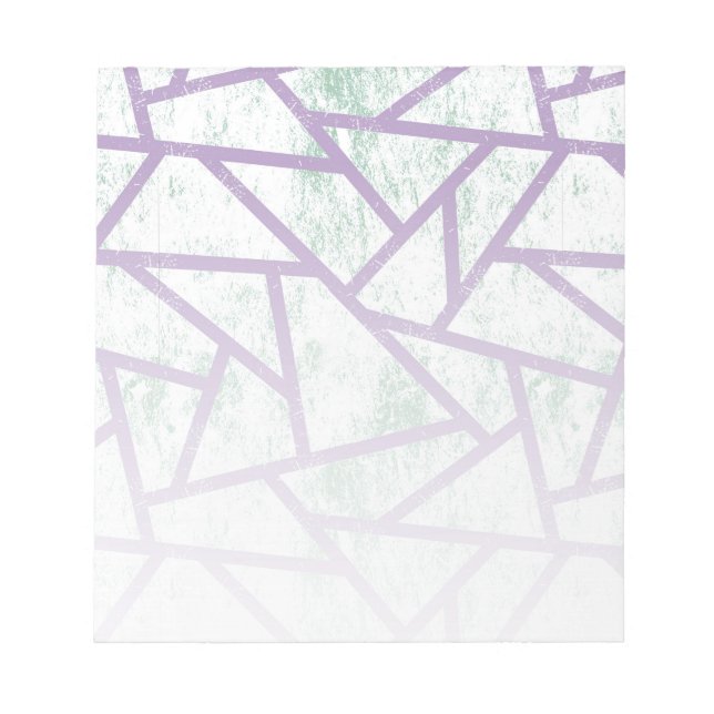 Bloc-note Motif en mosaïque vert clair et lavande (Devant)