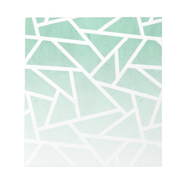Bloc-note Motif en mosaïque verte et blanche (Devant)