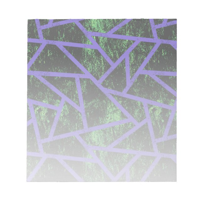 Bloc-note Motif en mosaïque violet et verte (Devant)