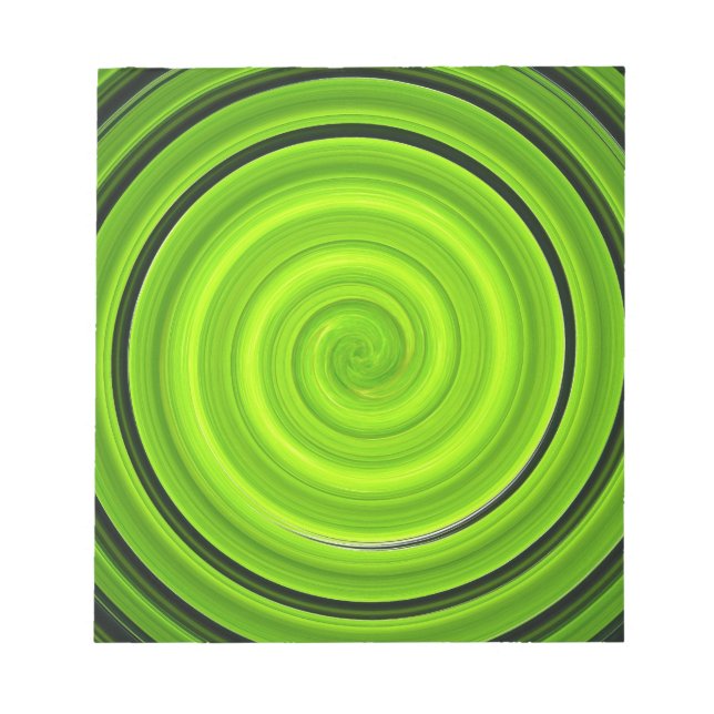 Bloc-note Motif en spirale noir vert (Devant)