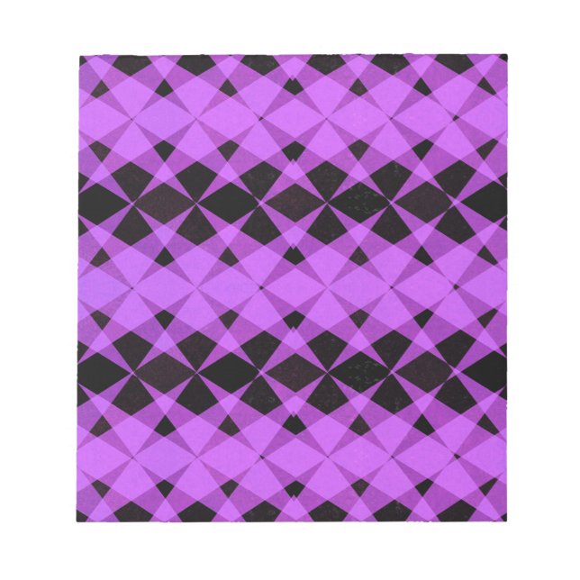 Bloc-note Motif étoiles noir et violet (Devant)