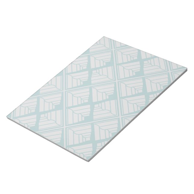 Bloc-note Motif feuille carré Turquoise neutre (Incliné)