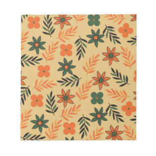 Bloc-note Motif Feuille Vintage les années 70 Floral