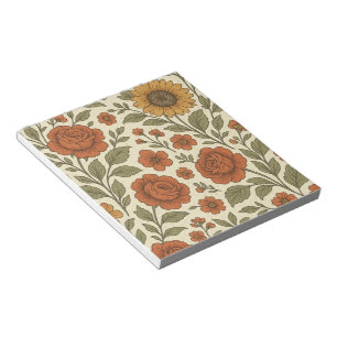 Bloc-note Motif Floral Automnal Vintage – Botanique Rustique