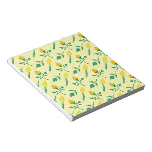 Bloc-note Motif floral avec rose jaune et fleurs de tulipe