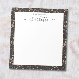 Bloc-note Motif floral de fleurs sauvages jolies aquarelle 