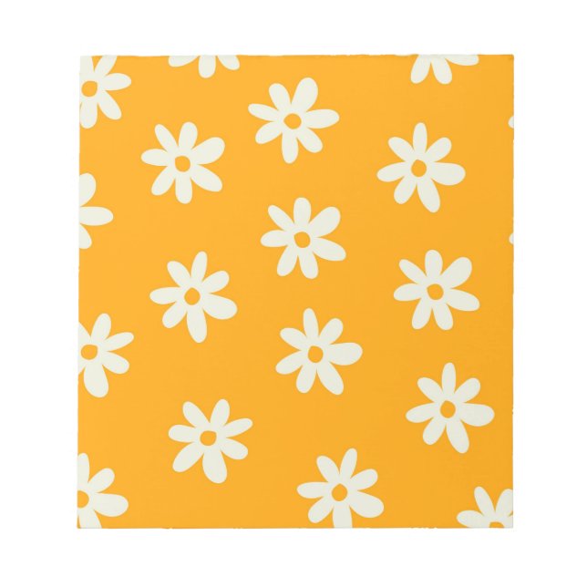 Bloc-note Motif floral jaune rétro simple (Devant)