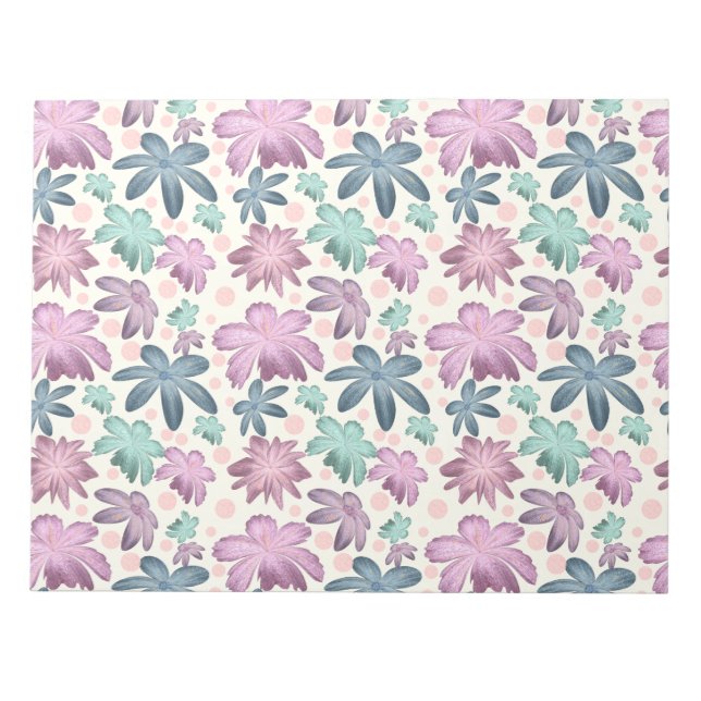 Bloc-note Motif floral rose aquarelle doux |  Papier peint (Devant)