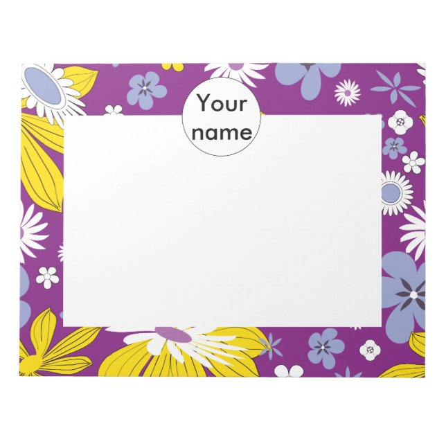 Bloc-note Motif floral sans couture (Devant)