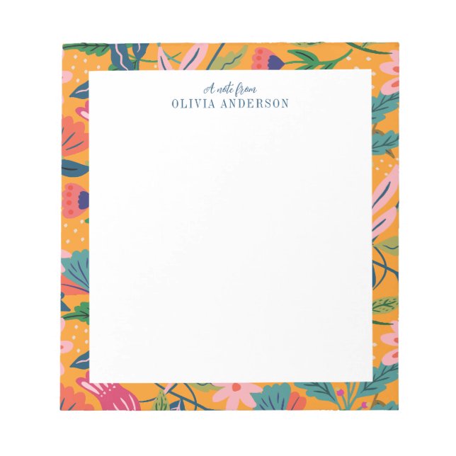 Bloc-note Motif floral tropical moderne (Devant)