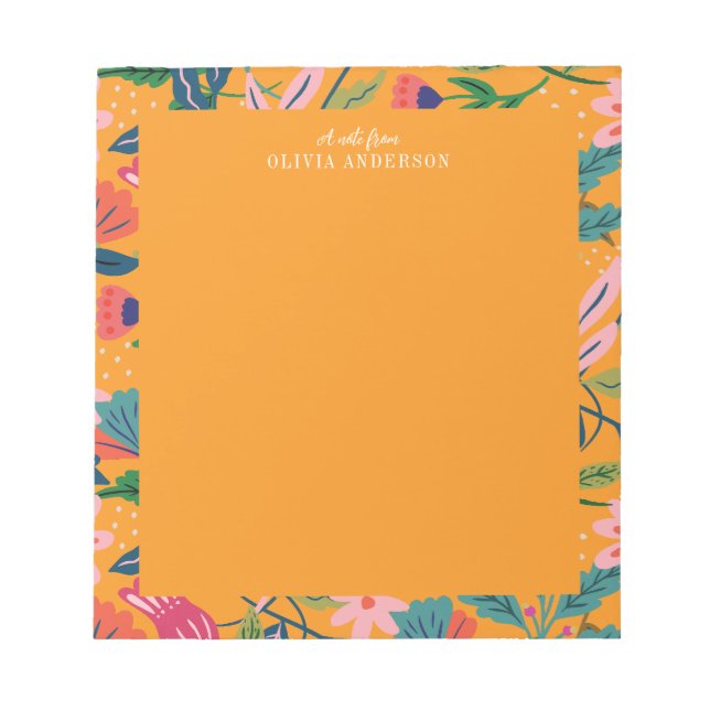 Bloc-note Motif floral tropical moderne (Devant)