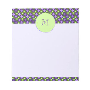 Bloc-note Motif géométrique moderne, tons vert & violet
