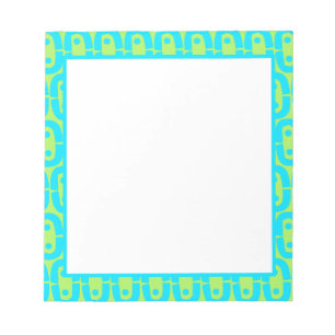 Bloc-note Motif géométrique turquoise et vert lime