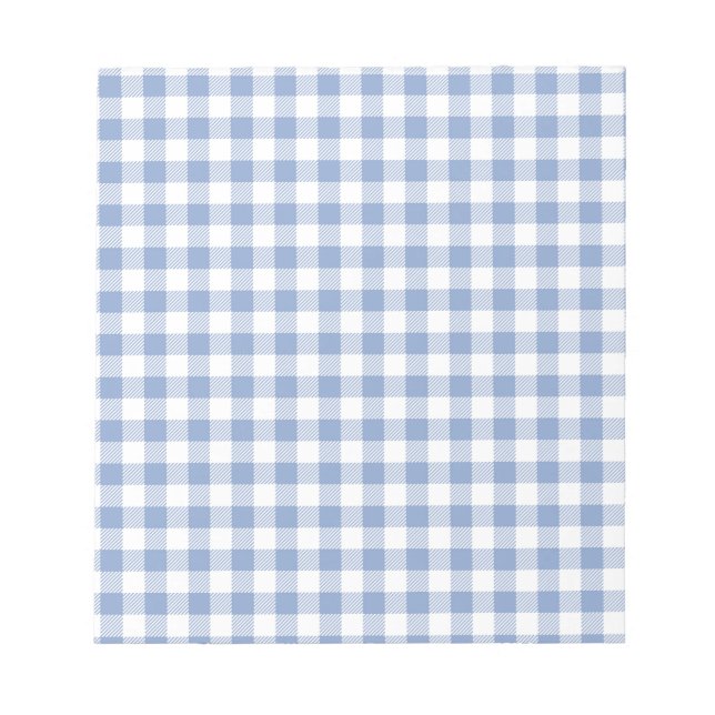 Bloc-note Motif Gingham Bleu Clair Imprimé Carreaux Classiqu (Devant)