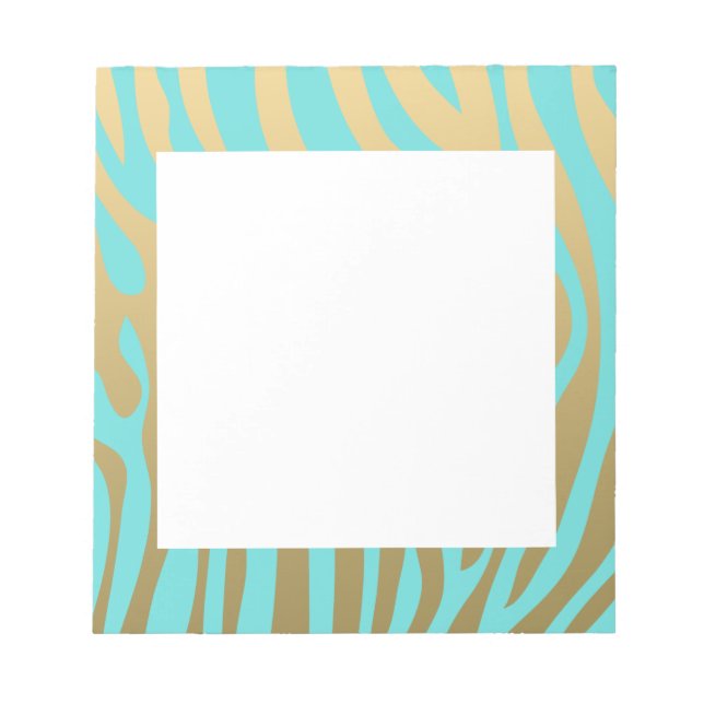 Bloc-note Motif Gold et Blue Zebra (Devant)