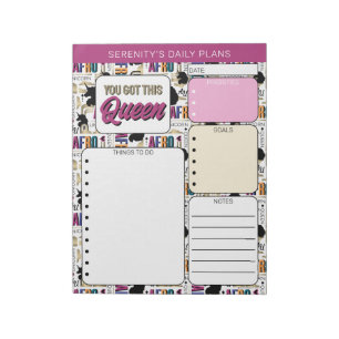 Bloc-note Motif gras Afro Licorne