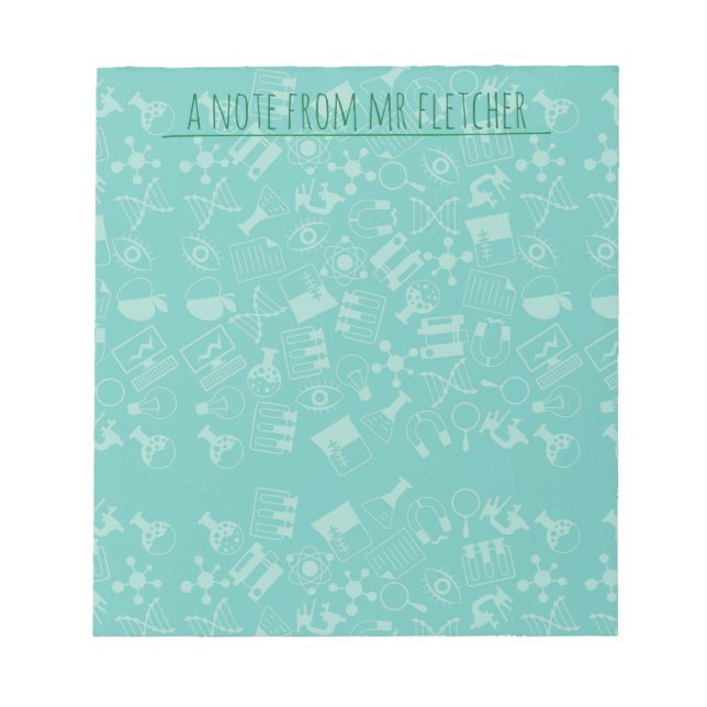 Bloc-note Motif Icônes scientifiques personnalisées (Devant)