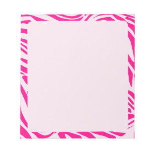 Bloc-note Motif imprimé zèbre rose