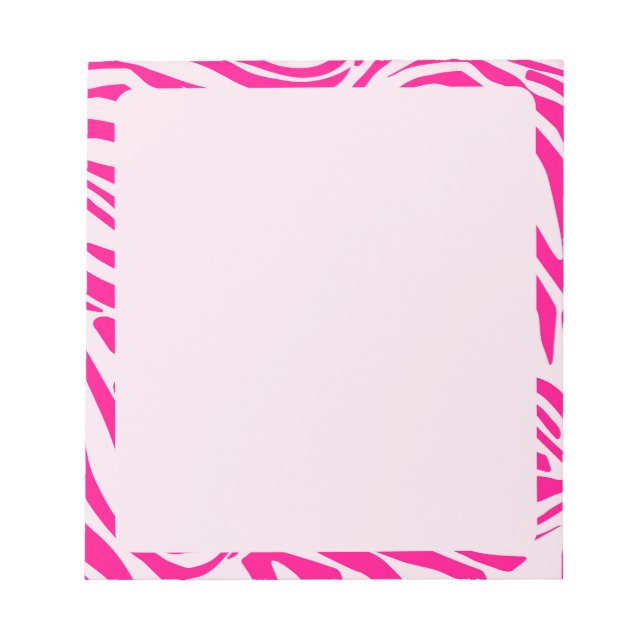 Bloc-note Motif imprimé zèbre rose (Devant)