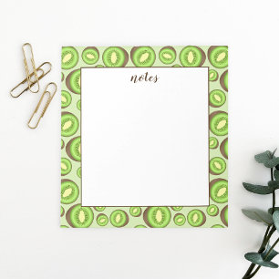 Bloc-note Motif Kiwifruit Vert Et Brown Avec Texte Personnal