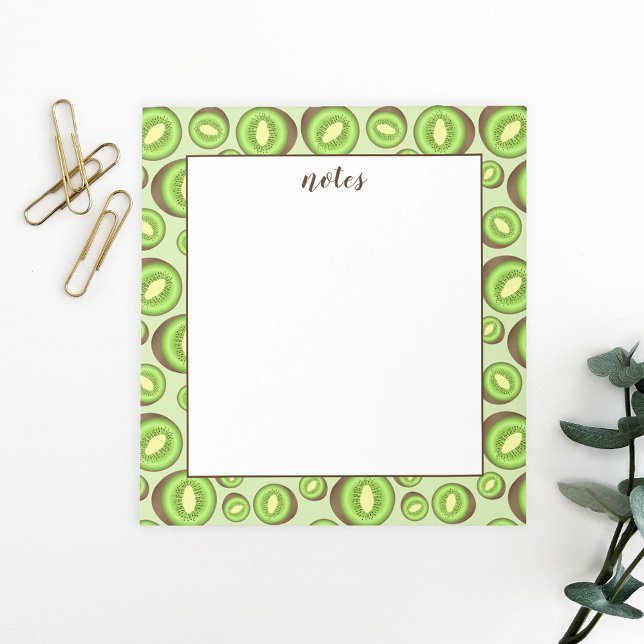 Bloc-note Motif Kiwifruit Vert Et Brown Avec Texte Personnal (Créateur téléchargé)