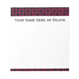 Bloc-note Motif moderne rose et noir