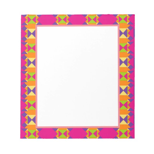 Bloc-note Motif multicolore abstrait Carrés Triangles (Devant)