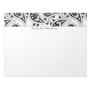 Bloc-note Motif noir et blanc Paisley